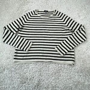 Line Jackie Striped Sweater Black White Womens XS